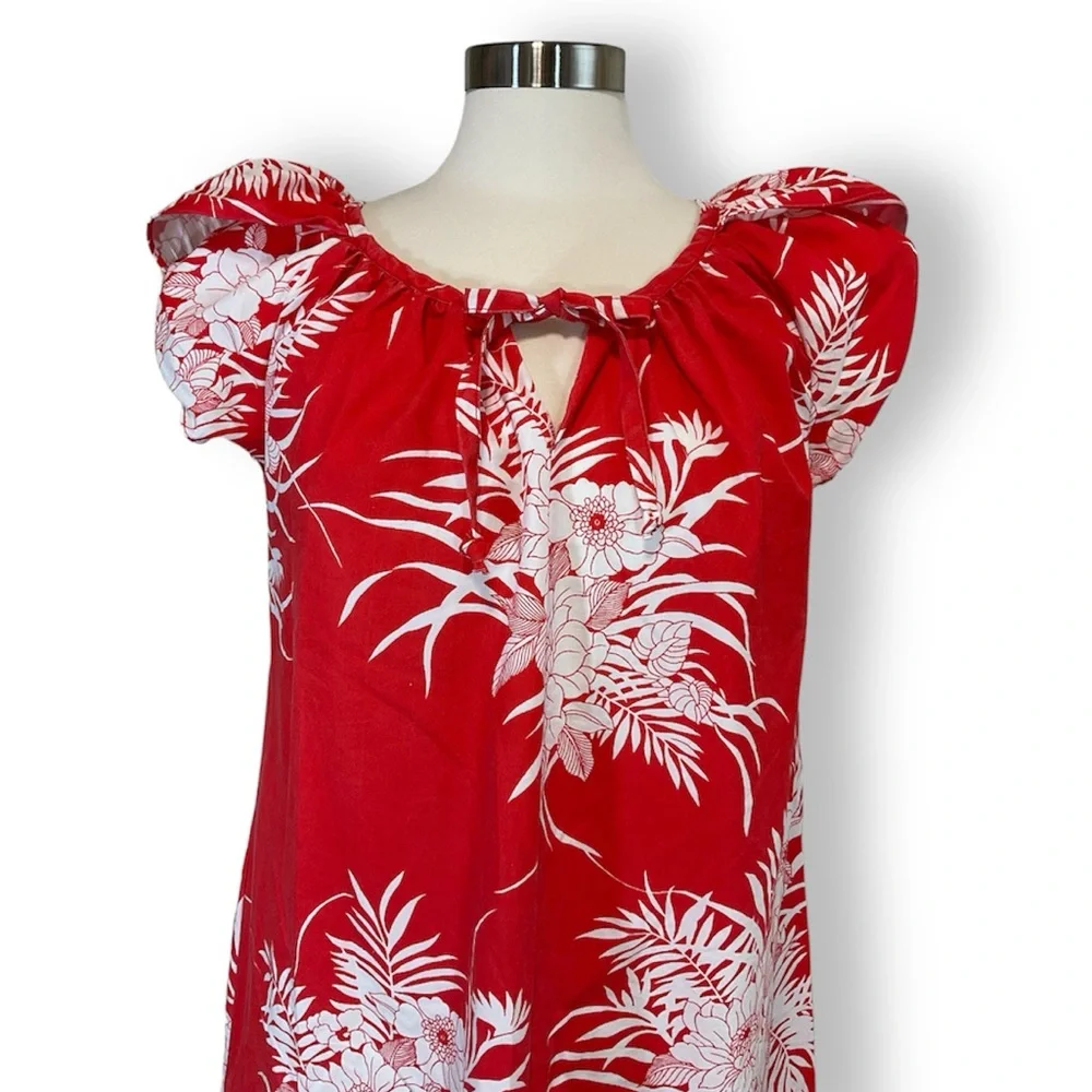 Vintage Hilo Hattie Tropical Print Maxi Dress